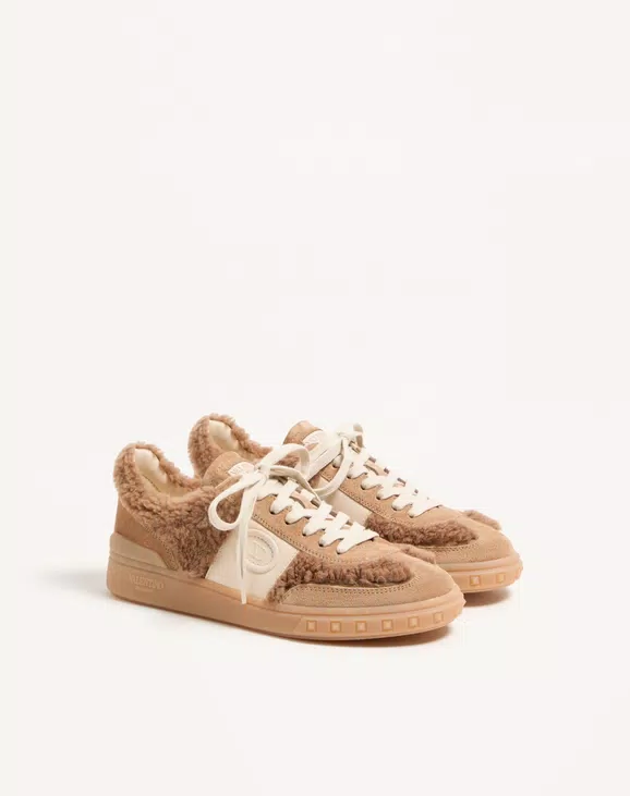 Valentino Upvillage Sneaker In Wool And Crust Leather - Image 7